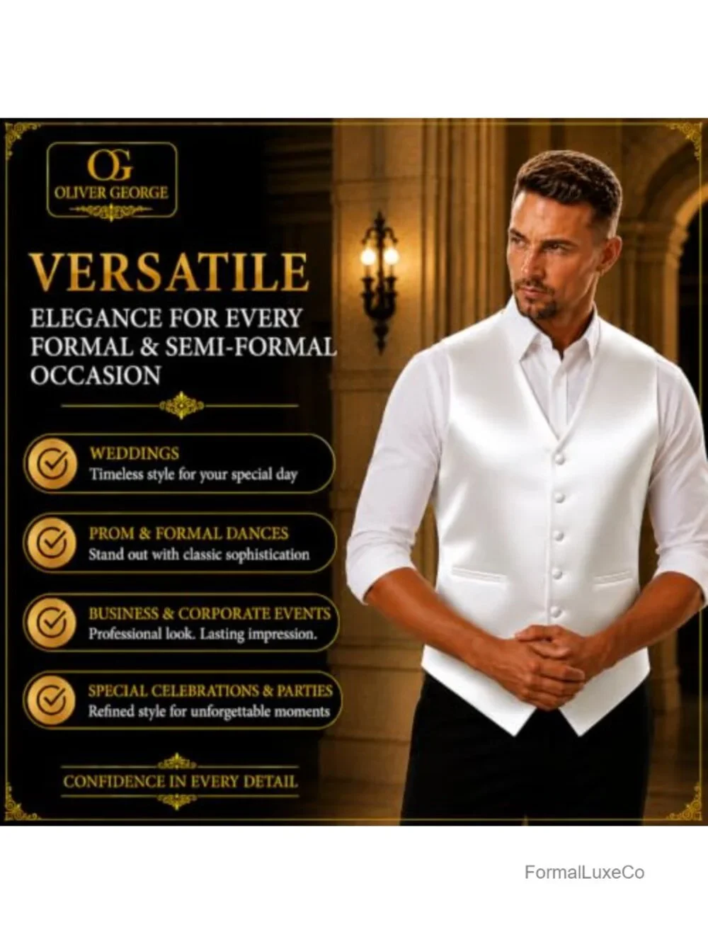Men's Solid Formal Waistcoat Tuxedo Dress Vest Bow Tie Set for Suit